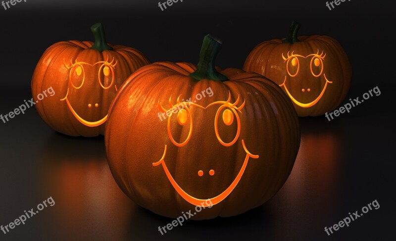 Halloween Pumpkin Pumpkins A Smile Orange