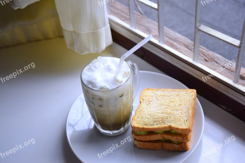 Beverage Milk Green Tea Bubble Milk Sandwich