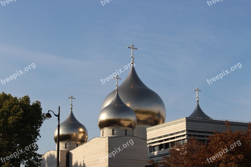 Paris Orthodox Church Cupolas Free Photos