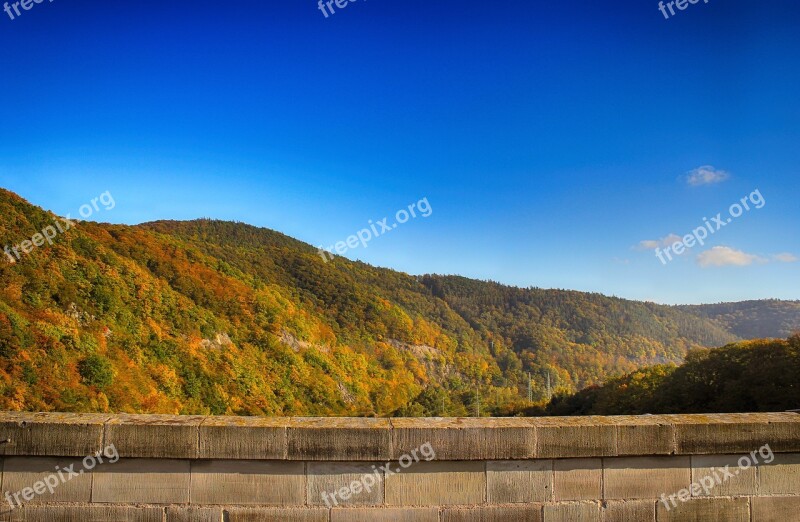 Wall Edersee Barrier Wall Dam Landscape