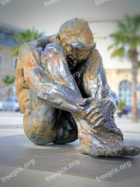 Bronze Man Statue Sculpture Landmark Cartagena