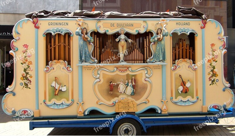 Street Organ Front Side Barrel Organ Musical Instrument Free Photos