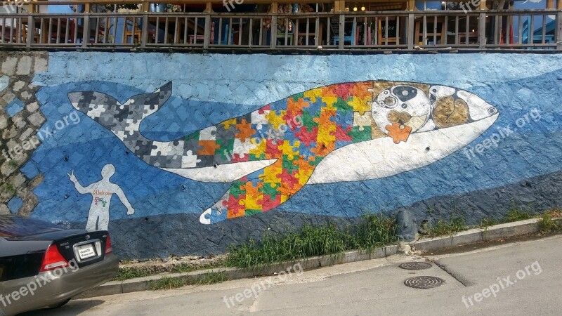 Mural Whale Republic Of Korea Free Photos