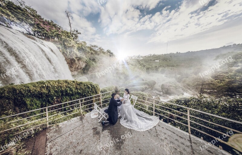 Elephant Waterfall Dalat Vietnam Write Male