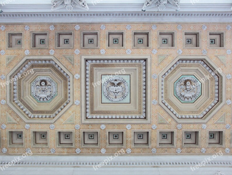 Ceiling Painting Architecture Hall Festive