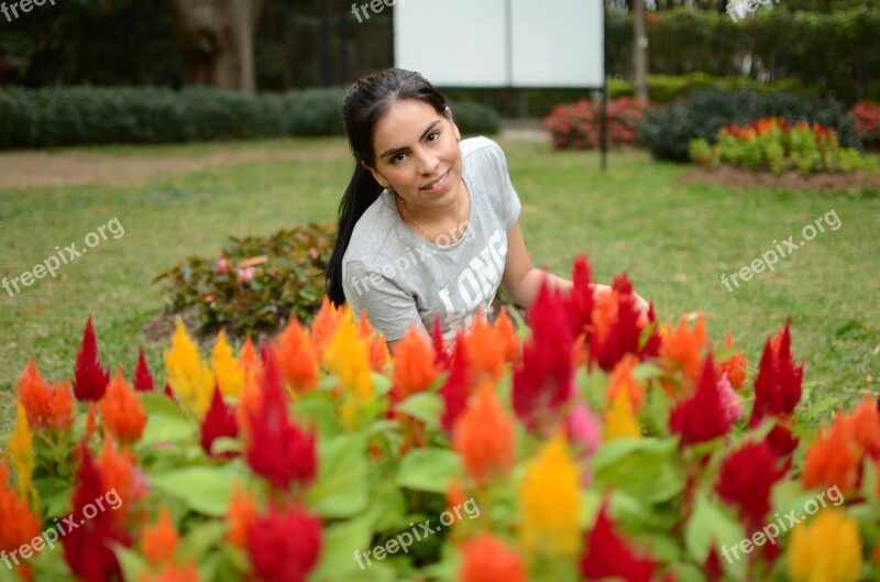 Flowers Women Nature Flower Happy