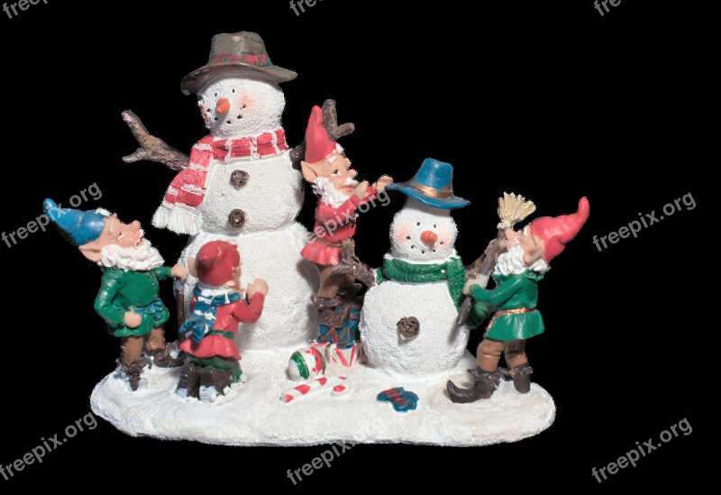 Snowman Elves Deco Decoration Christmas