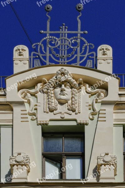 Art Nouveau Facade Detail Architecture House Facade