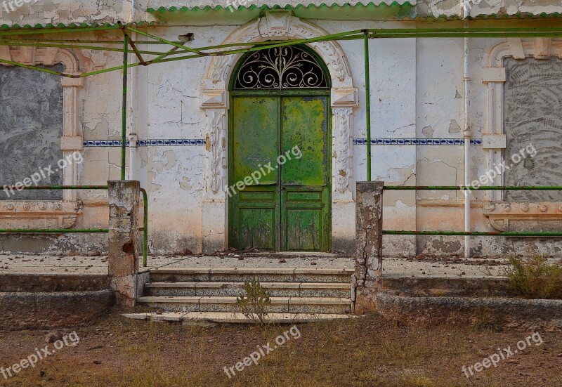 Old Door Green Door Old Rustic Old Building