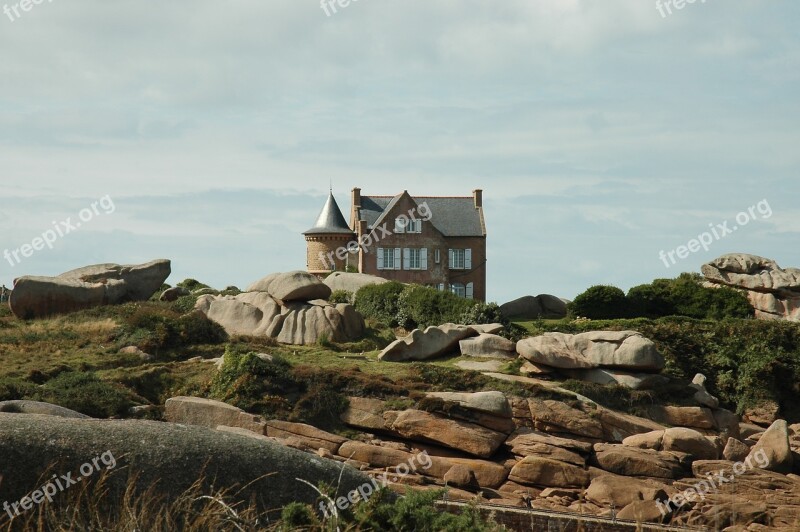 House Coast Sea Rock Brittany