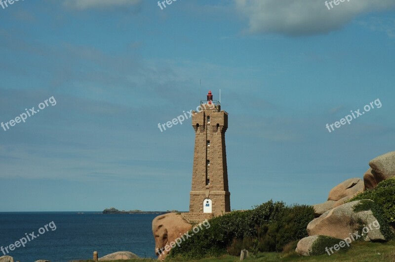 Lighthouse Brittany Côte D'armor English Channel By The Sea