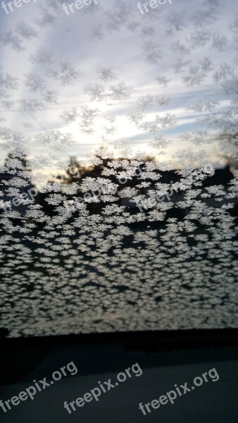 Frost Morning Windshield Winter Cold