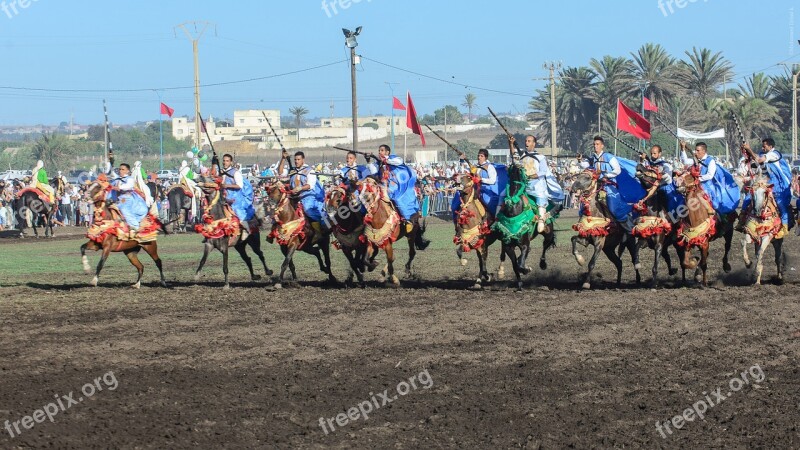 Fantasia Tbourida Game Powder Horse Horses