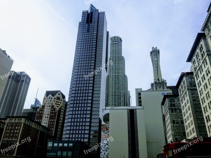 Downtown Los Angeles Cityscape Skyline Big Buildings Big City