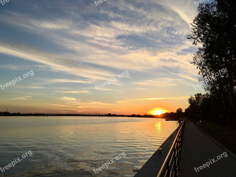 Sunset Wisla River Landscape West