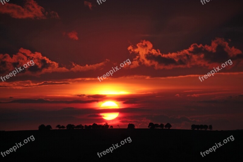 Sunset Evening Sky Afterglow Nature Landscape