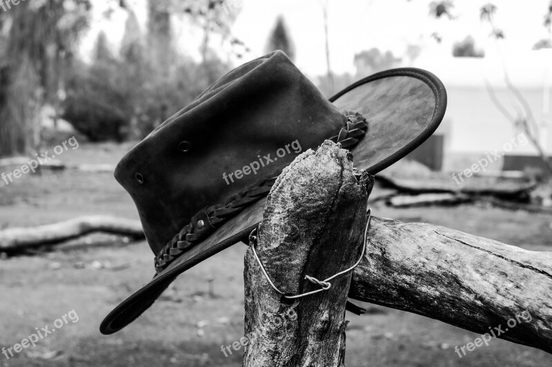 Australia Hat Cowboy Black And White Free Photos