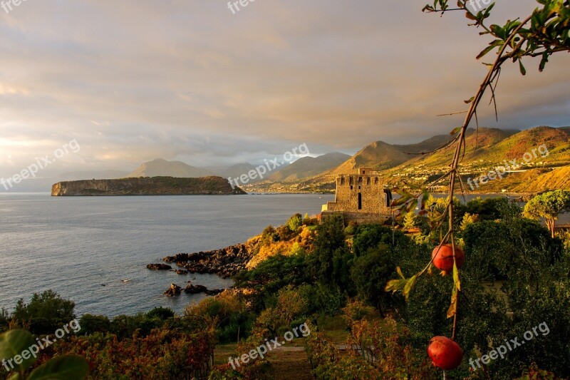 Sea Sunset The End Of The Summer Watchtower Pomegranates