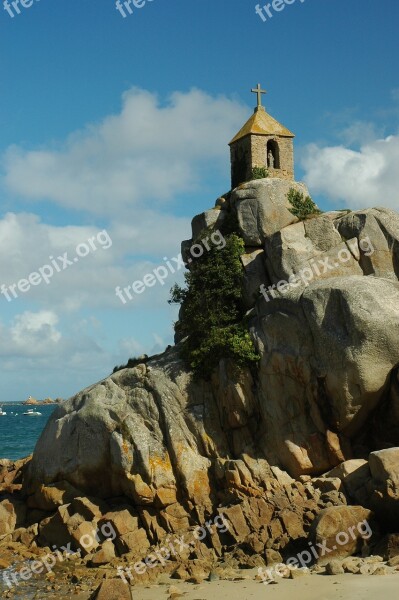 Fortress Port-blanc Rocher De La Sentinelle Sea Brittany