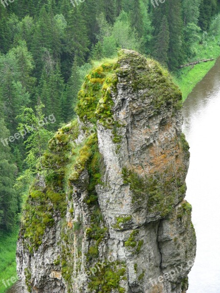 The Devil's Finger Rock Osvenskii Posts The River Usva Perm Krai