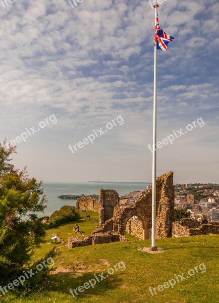 English Flag Castle Ruin History England