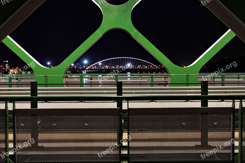 Bridge Bratislava Danube River In The Evening