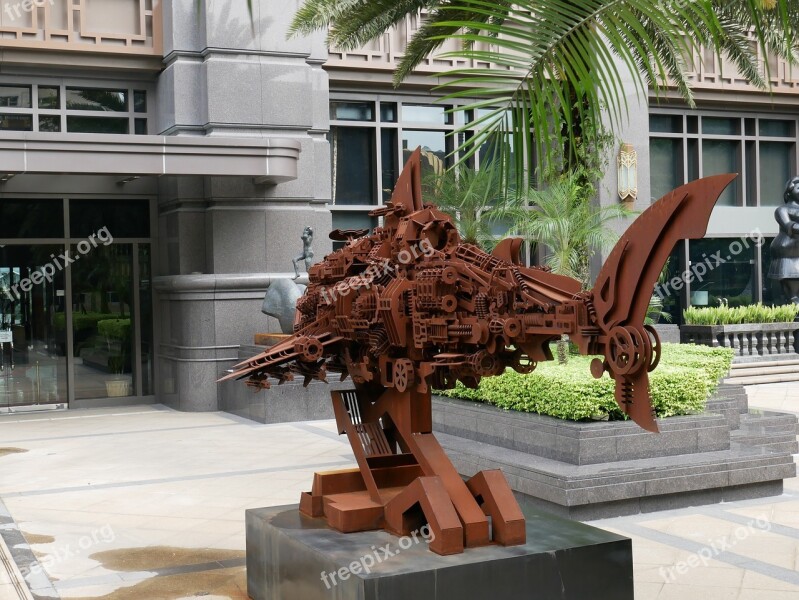 Shark Mechanical Robot Singapore Statue