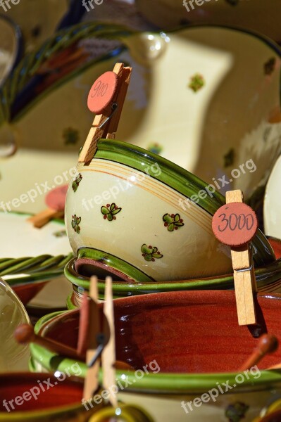 Ceramic Ceramist Bowl Folk Motif