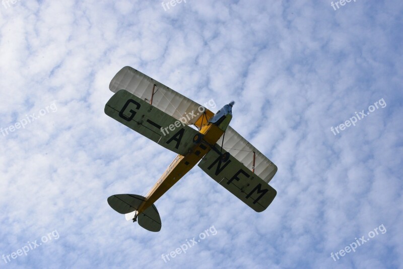 Plane Biplane Flying Old Plane Airplane