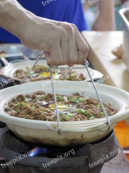 Clay Pot Meat Asian Cooked Food Hot