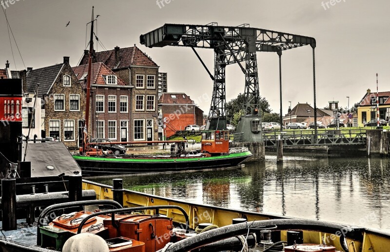 Maassluis The Kolk Drawbridge Port Bridge