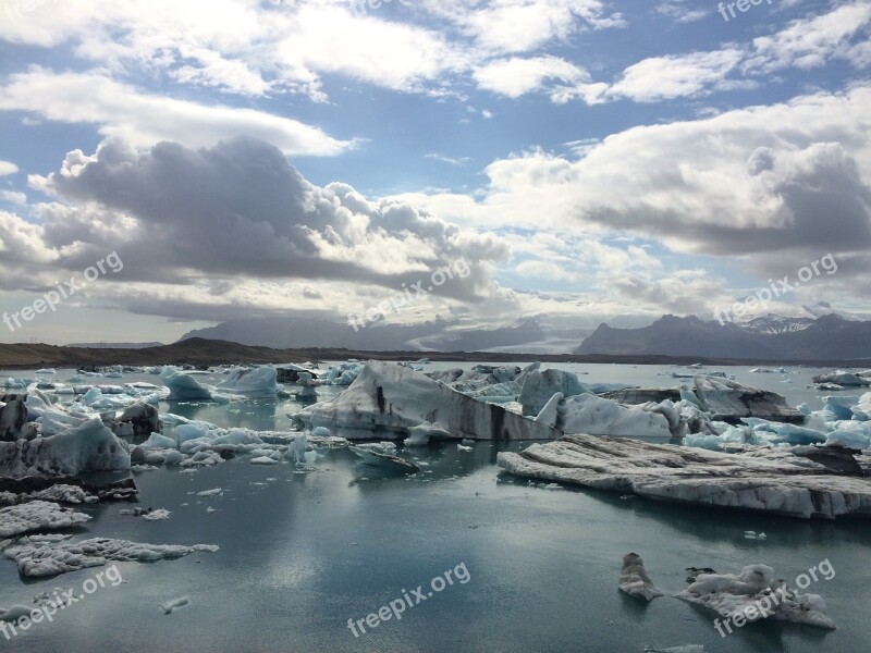 Glacier Lagoon Iceland Icebergs Ice Free Photos