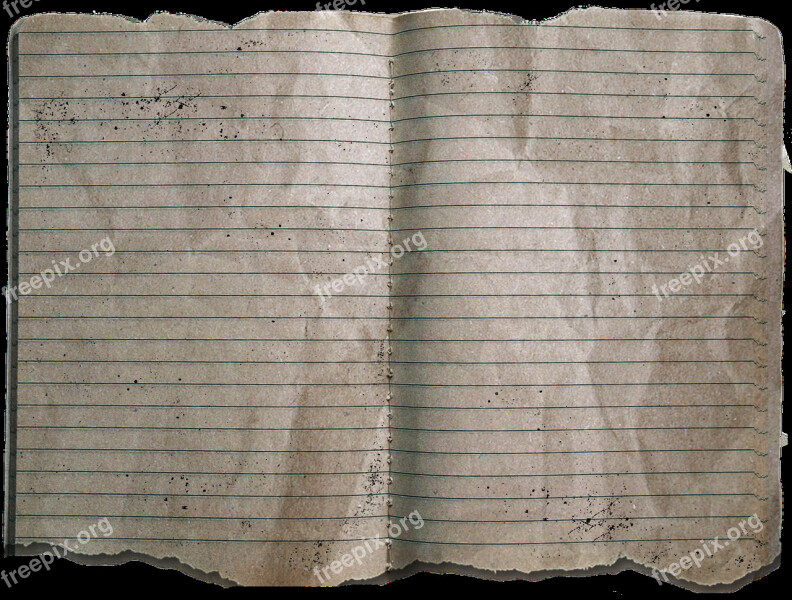 Dirty Notebook Eaten On Damaged Used