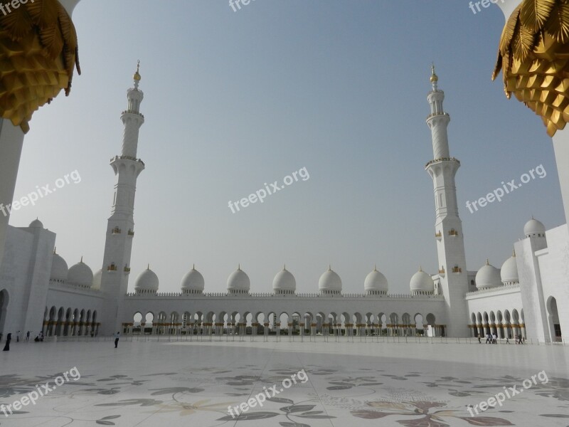 Mosque Architecture Muslim Abu Dhabi Free Photos