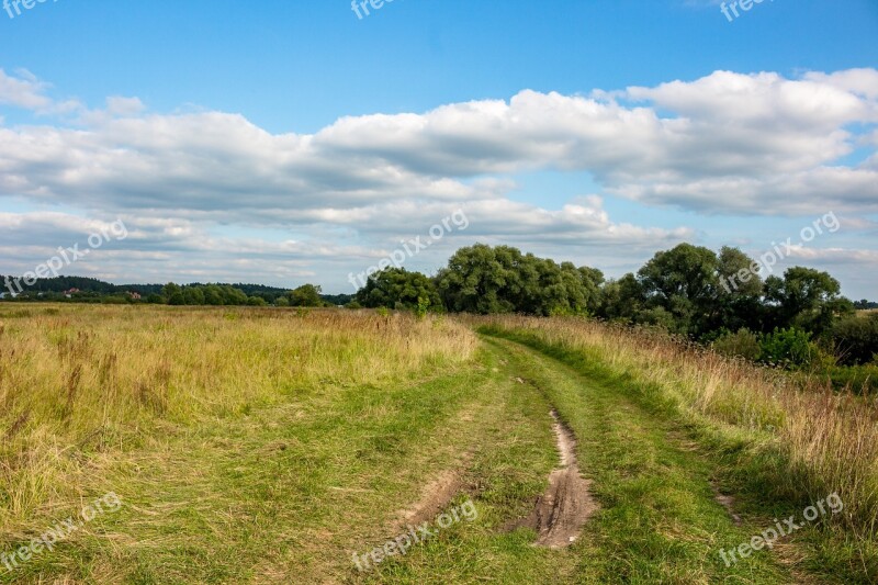 Road Dirt Field Russian Russia