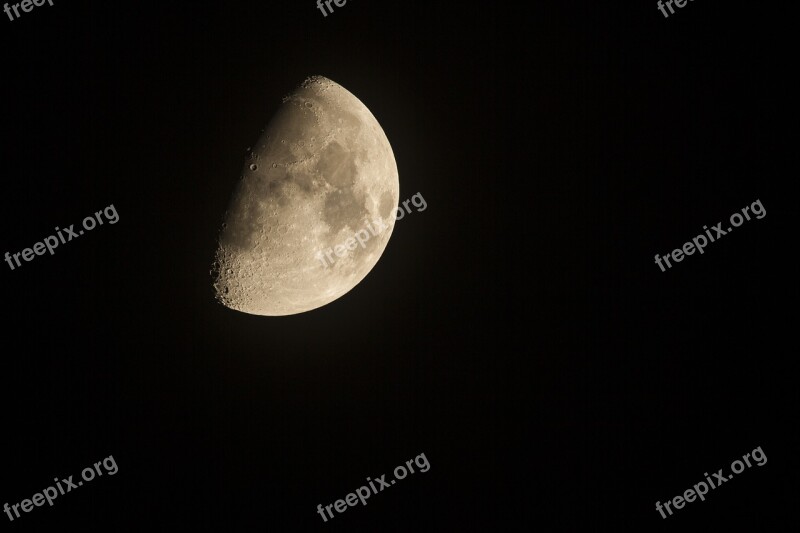 Moon Increasingly Moon Craters Night Free Photos