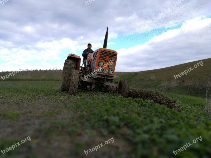 Tractor Agriculture Agricultural Machine Old Tractor Field