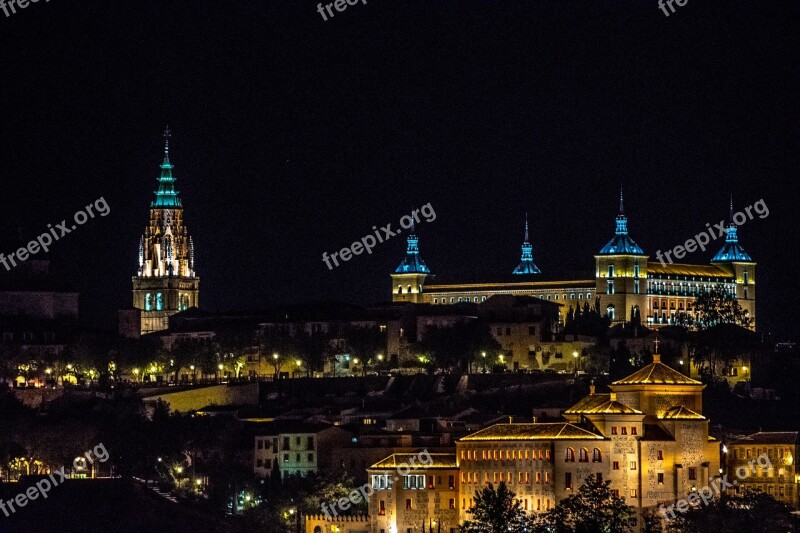 Toledo Night Landscape Free Photos