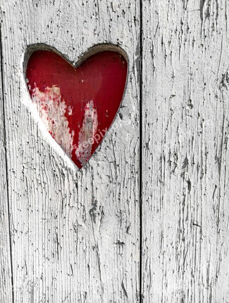 Wood Heart Texture White Love