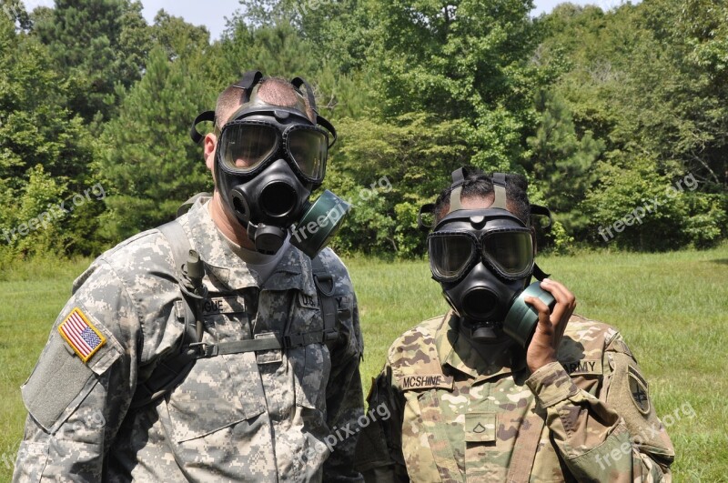 Gas Mask Army Soldiers Training Cbrn