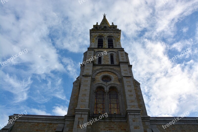 Church Rochebonne Bell Tower Brittany France Heritage Ancient Monument