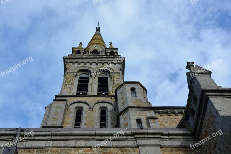 Church Rochebonne Bell Tower Brittany France Heritage Ancient Monument