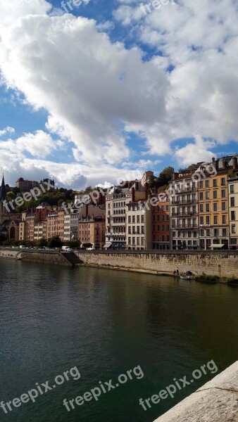 Lyon River Saône Bridge Saint-georges