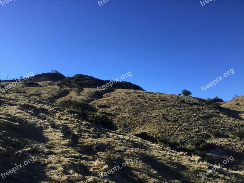 Blue Sky Mountains France Pyrenees Sunlight