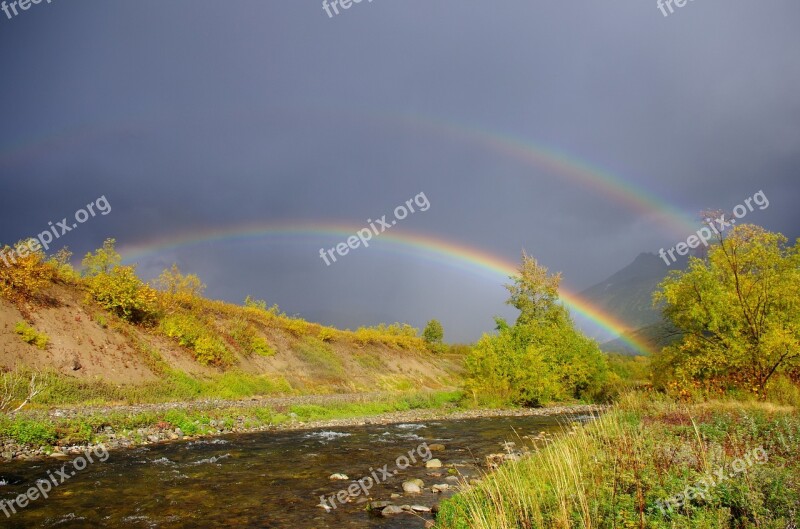 Autumn Rainbow Tundra Creek Forest