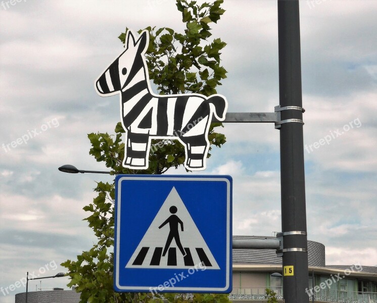 Traffic Crossing Pedestrian Crossing Zebra Road Sign