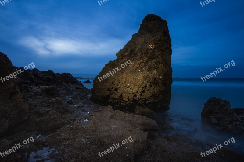 Rock Sea Seascape Mozambique Blue