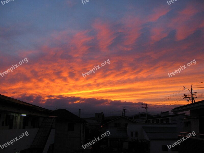 Sunset Early Autumn Orange Weather Free Photos