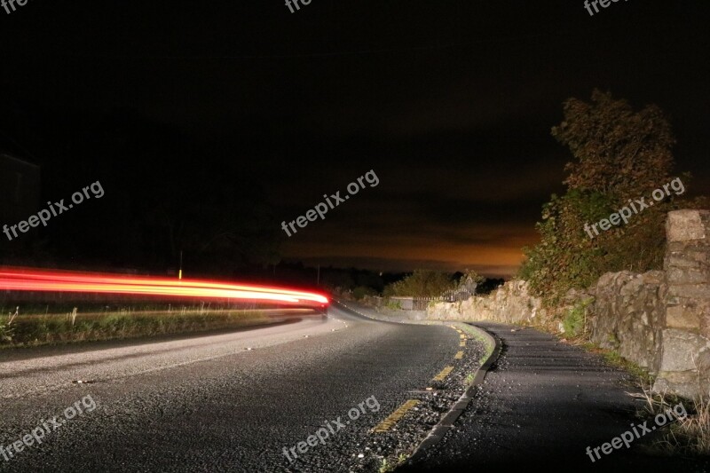 Traffic Highway Lighting Night Road