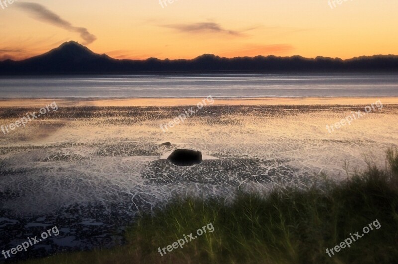 Cook's Inlet Mt Redoubt View Ocean Free Photos